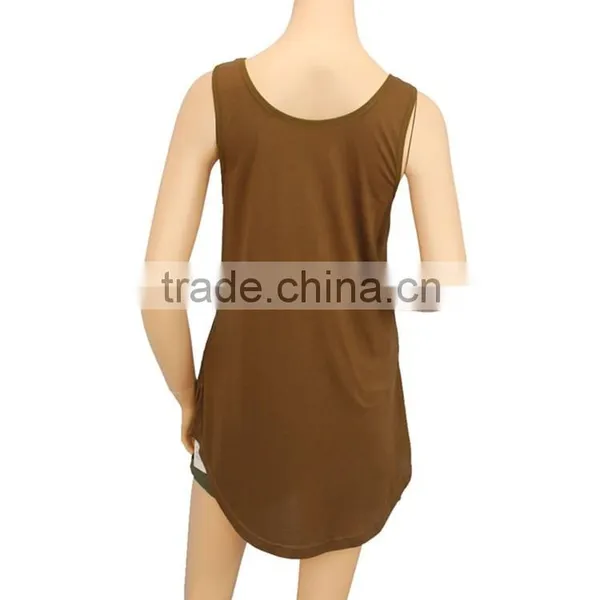 2016 S/S Latest Women Tops Stylish Army Green Tank Top photo-3