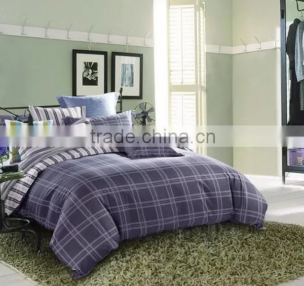 100% Cotton New Design Grid Bed Sheet Set photo-2