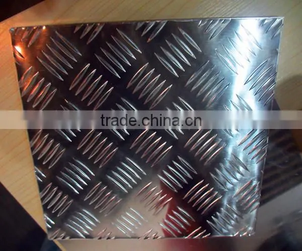Anti-slip 1 Bar 3bar 5bars 1050 1060 3003 5052 Embossed Aluminum Plate photo-5