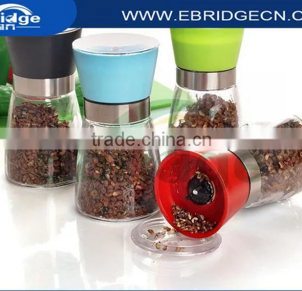 Colored Grinder Lid Glass Spice Grinder Salt Mills Ceramic Material Grinder photo-3