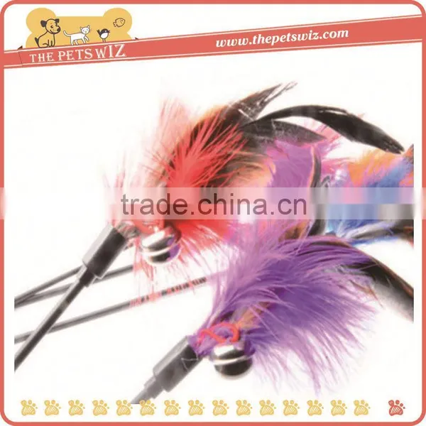 Turkey Feather Cat Teaser ,p0w7c Cat Toy Feather on Stick for Sale photo-2