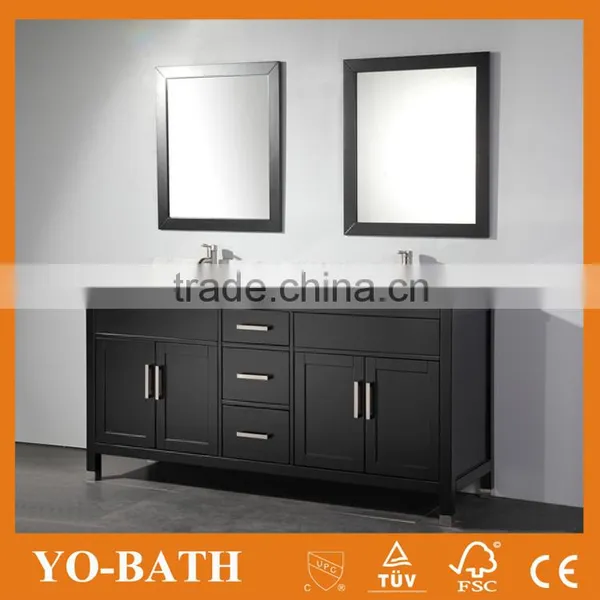 2015 Factory Double Sink Used Bathroom Vanity Cabinet With Marble Countertop Most Popular photo-3