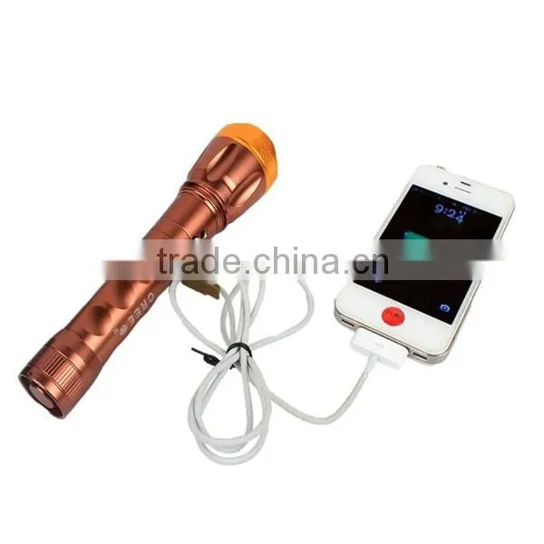 6614 Aluminum Rechargeable Output 18650 Emergency USB Mobile Flashlight Power Bank photo-2