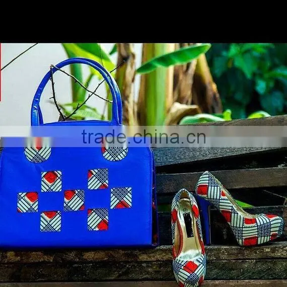 2015 Ankara Fabric Shoes and Bags/wax Shoes and Bags /Ankara Print High Heels Shoes Quality Choice Most Popular photo-6