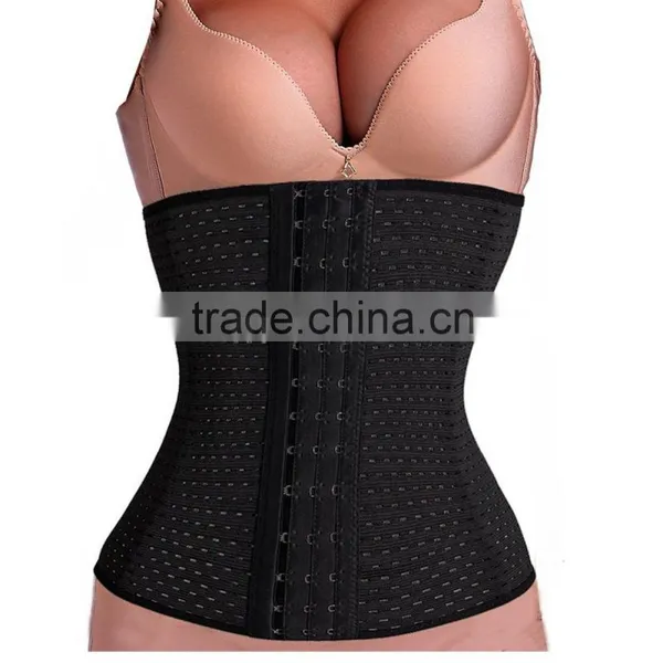 Two Color 2015 Wholesale 100% Latex Breathable Waist Trainer Corset With a Hole Very Cheaper photo-3