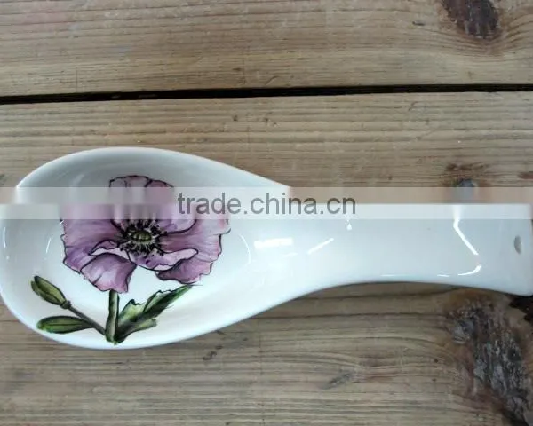 Hand paint ceramic spoon rest