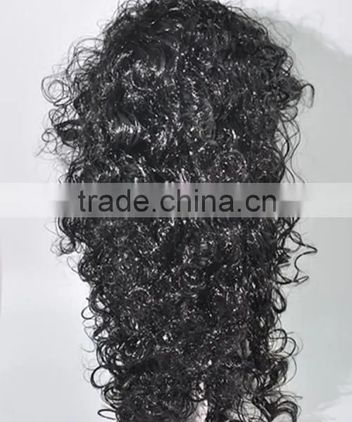 Popular Long Black Kinky Curls Wig Synthetic Costume Wig N267 photo-3