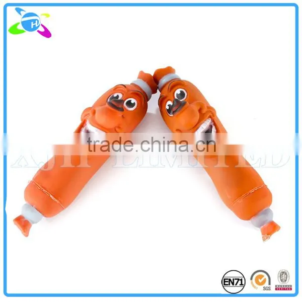 Vinyl Sausage Shaped Squeaky Pet Dog Toy