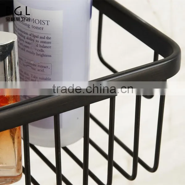 Wall Mounted Bathroom Accessories ORB Finishing Brass Storage Basket photo-4