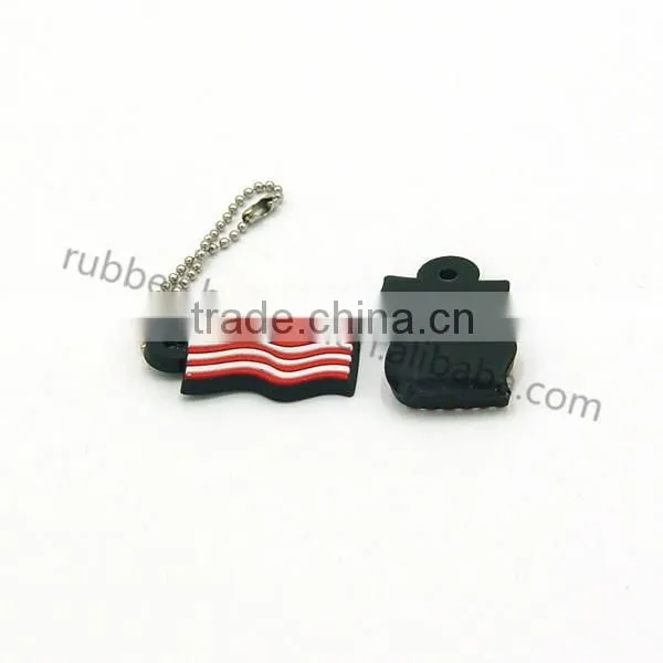 The American Flag Shaped 2d Cheap Custom Soft Pvc Keychain photo-2