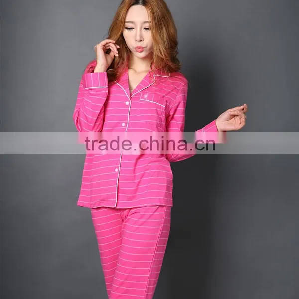 TOP SELL Striped Cotton Women Sleepwear Women Pajamas Set Sleepshirt Sleep & Lounge Home Clothes Long Sleeve Pants Soft Pyjamas photo-2