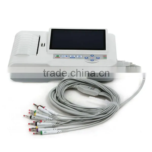 CE& FDA Approved Portable Ecg Machine Digital 6-channel Touch Screen Color Electrocardiograph ECG EKG Machine With Free Software photo-3