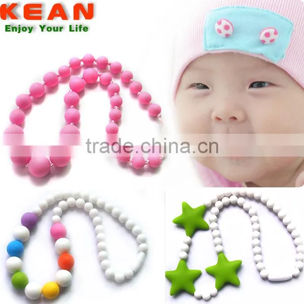 Soft on Babies Gums Champagne Navajo White DimGray Colors for You Choice Necklaces Silicone Bead Teething photo-2