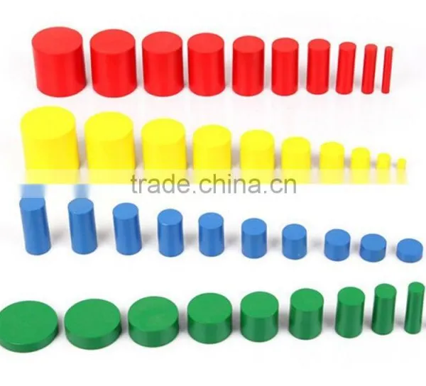 Educational Toy Colorful Montessori Material Knobless Cylinders photo-4