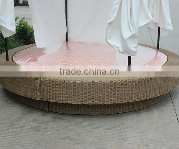 Fancy Contemporary Theme Hotel Wicker Round Beds photo-6