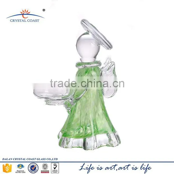 6.3''H Crystal Glass Angel Decorative Table Top Tea Light Candle Vases photo-3