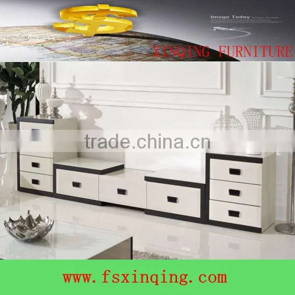 Modern Design Wooden Lcd tv Stand High Glossy Tempered Glass Top tv Cabinet E353
