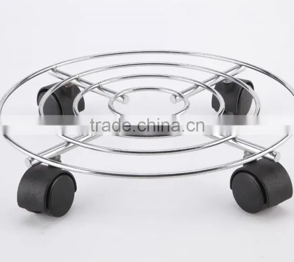 Home Removable Metal Flower Shelf Plant Trolley Metal Wire Flower Shelf photo-2