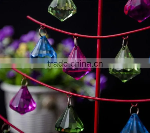 Artificial Clear Acrylic Colorful Diamond Bead Display Table Decorations photo-4