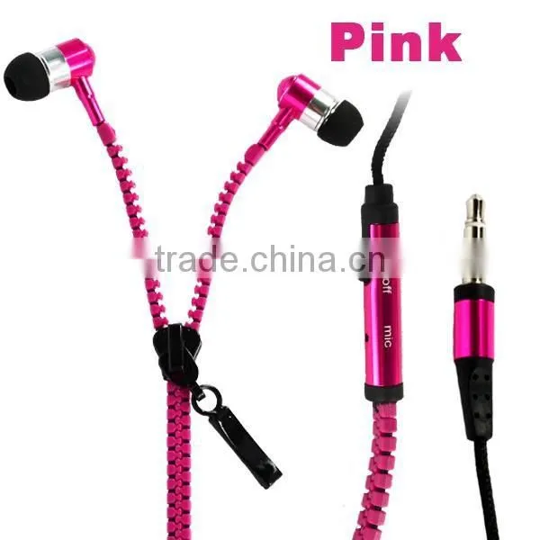 High Quality Metal Zipper Earphone With Mic photo-2
