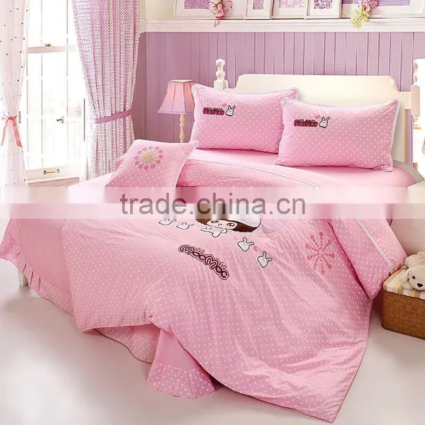 Classic Designer European Colorful Pigment Printed 4 Pcs Comforter Bed Cover Bedding Set photo-3