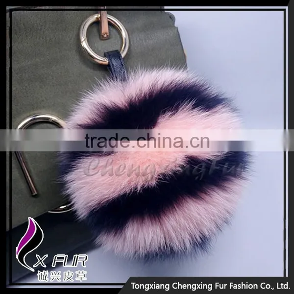 CX-R-55 Real Fox Fur Custom Keychain Fur Ball Pompom Girls Bag Charm photo-6