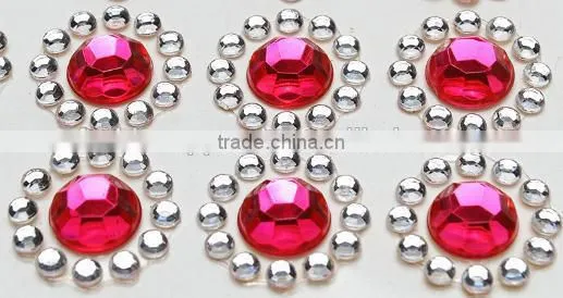 Colorful Rhinestone DIY Plastic Pearl and Acrylic Stone Gem Decoration Sticker photo-3