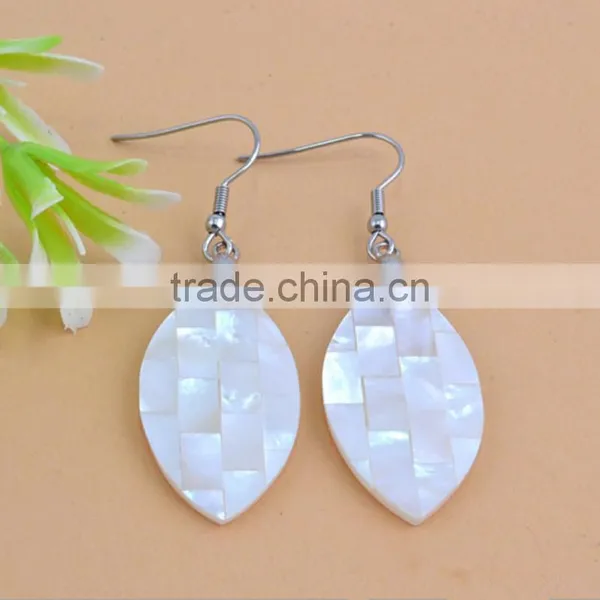 2017 Quality White Shell Earrings Handmade Mosaic Earrings New Product Paua Shell Earrings photo-5