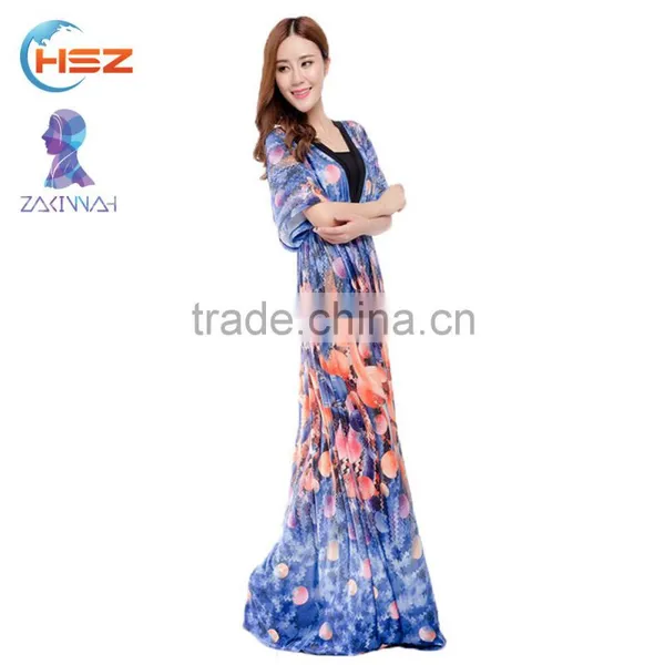 Zakiyyah 014 New Arrival 2017 China Girl Print Fashion Casual Dress Summer Woman Dresses Latest Designs Photos Without Dress photo-4