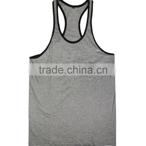Contrast Piping 100% Cotton Mens Tank Top