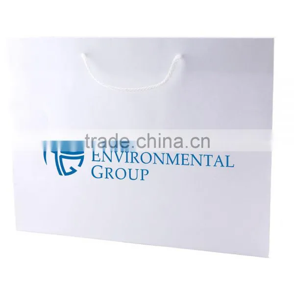 White Kraft Eurotote Shopping Bag - Features Cardboard Bottom, Dimensions Are 16" x 6" x 12" and Comes With Your Logo.