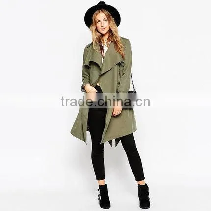 Autumn Fashion Leisure, Big Lapel, no Buckle Lace, Slim, Long Windbreaker, Coat, Women's Students photo-2