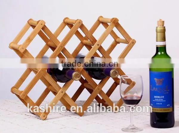 Best Selling Folded Bamboo Wine Rack photo-2
