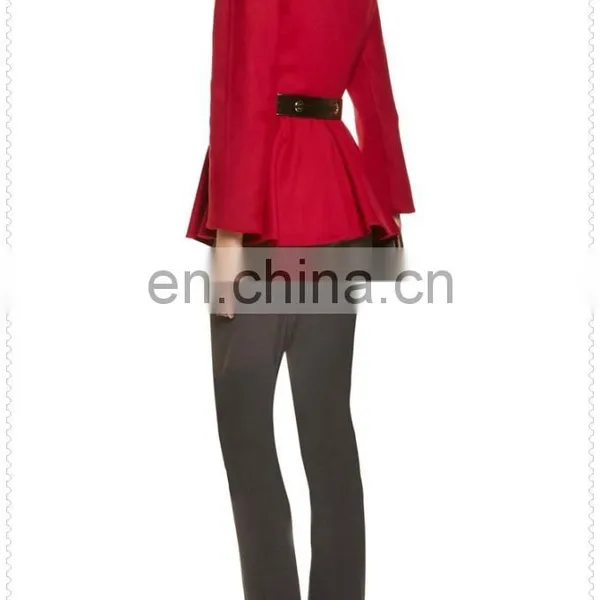China New Women Elegant Fashion Long Sleeve Cashmere Peplum Jacket photo-4