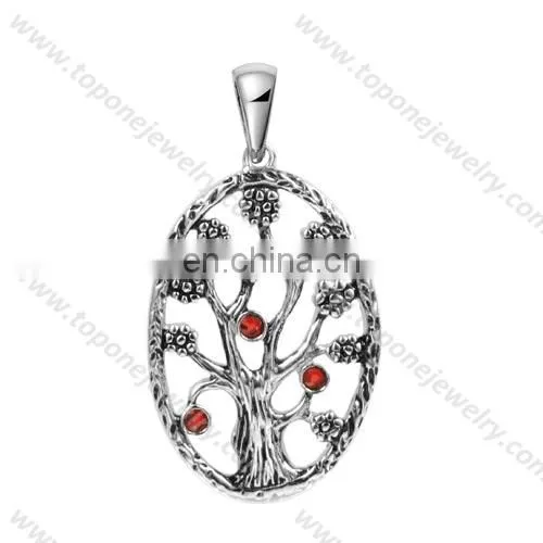 Cheap Wholesale Stainless Steel Tree of Life Women's Pendants With CZ Jewelry Gifts photo-2