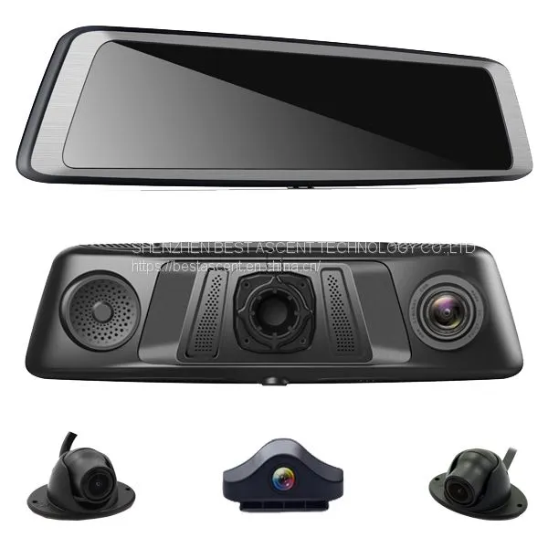 360 Degree Android 4G 4 Lens GPS Navi Car DVR Dash Mirror Camera With Adas WiFi Bt 4.0