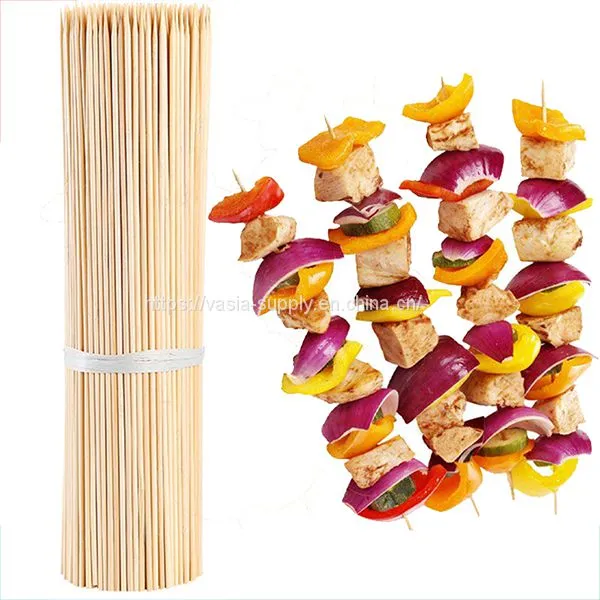 Biodegradable 40cm Round Kebab Bbq Bamboo Sticks Bamboo Skewers photo-3
