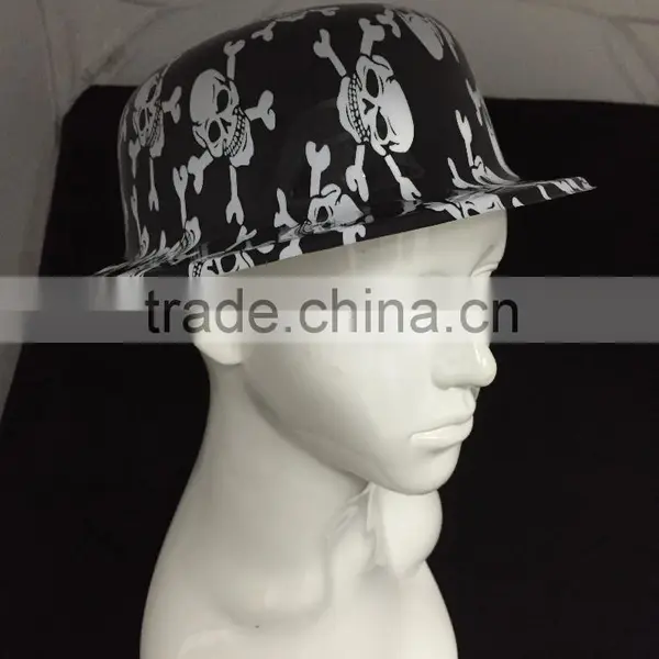 Black Yellow Plastic PVC Fedora Hats Funny Party Hats for Adults Halloween Fedora Hats