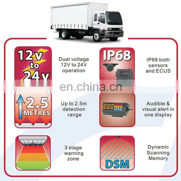 High Quality Waterproof OEM Toyota Bus Forklift Reverse Parking Sensor photo-3
