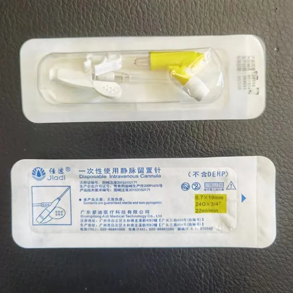 Disposable Medical Venous Indwelling Needle 22 / 24/26G Sterile Stagnant Needle Infusion Set Needle photo-3