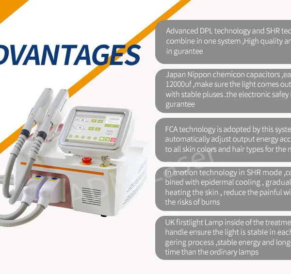 Hot Sale Dual Handpiece E-light IPL Super HR Hair Removal DPL Pigment Removal DPL Machine photo-3