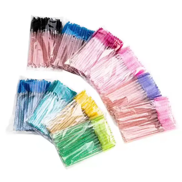 50pcs Cheap Disposable Nylon Mascara Wands and Eyelashes Curler in Portable Cosmetiquera Eyelashes Brush Free Samples photo-2