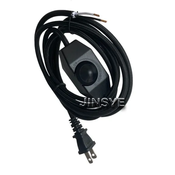 UL Listed US 2 Pin Plug Black Dimmer Lamp Cord Power Plug Power Cords photo-2