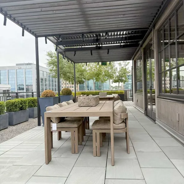 Weathered Teak & Olefin Rope Outdoor Furniture Collection, Modular Sectional Sofa, Coffee Table & Dining Set for Rooftop Terrace photo-3
