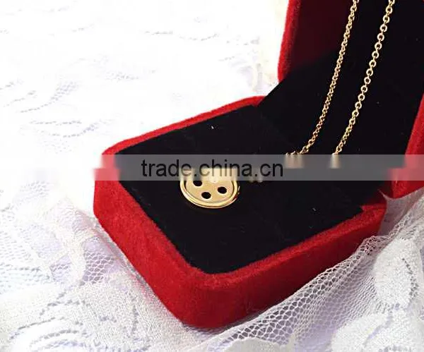 Gold Necklace Designs in 10 Grams Button Girlfriend Lucky Necklace photo-2