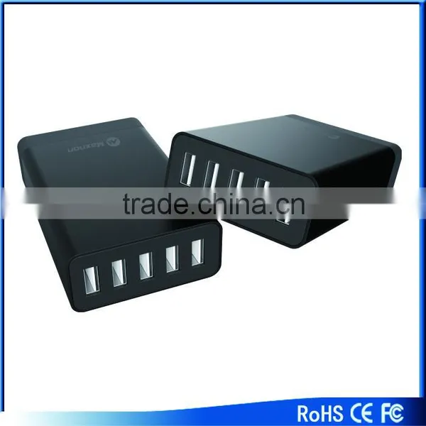 40W 8A 5 Ports USB Desktop Charging Station Wall Charger With AlPower Tech for Apple, Android and Other USB Mobile Device