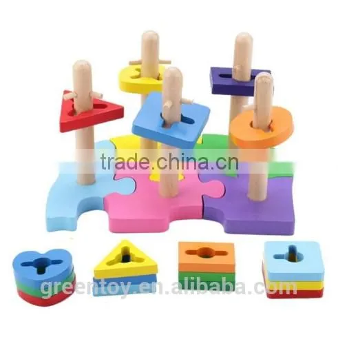 Math Shape Geometric Educational Wooden Block Set photo-3