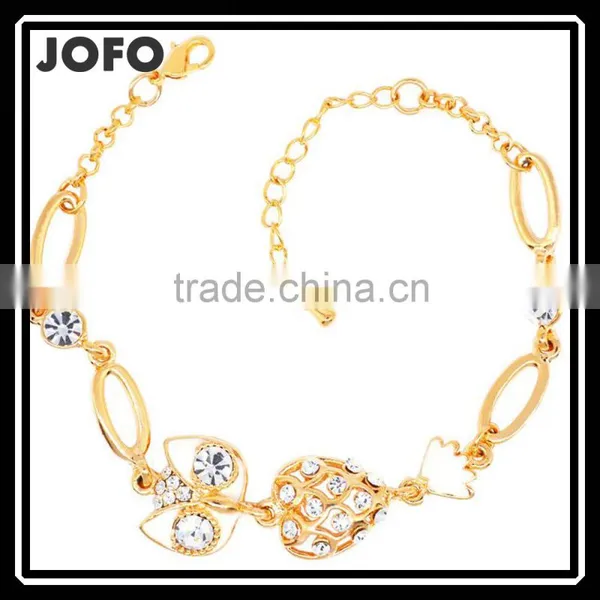 Lovely Owl Crystal Rhinestone Bracelet ,Gold Link Bracelet With Rhinestone