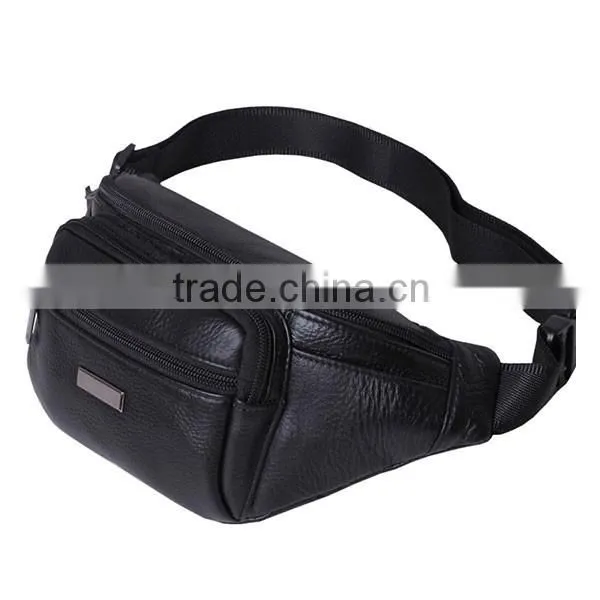 Gentalmen Waterproof Leather Waist Bag Tote Bag Sports Chest Pouch Bag photo-2