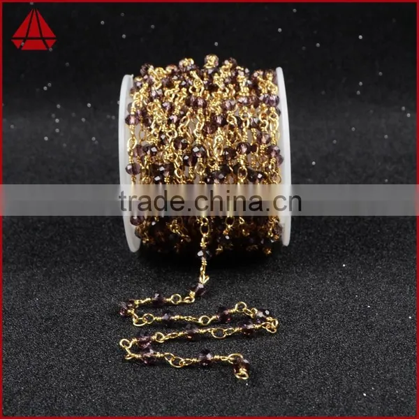 $4/meter by Trade Assurance- Natural Amethyst Stone Beaded Chain Roll-Free Shipping photo-4